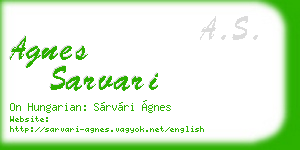 agnes sarvari business card